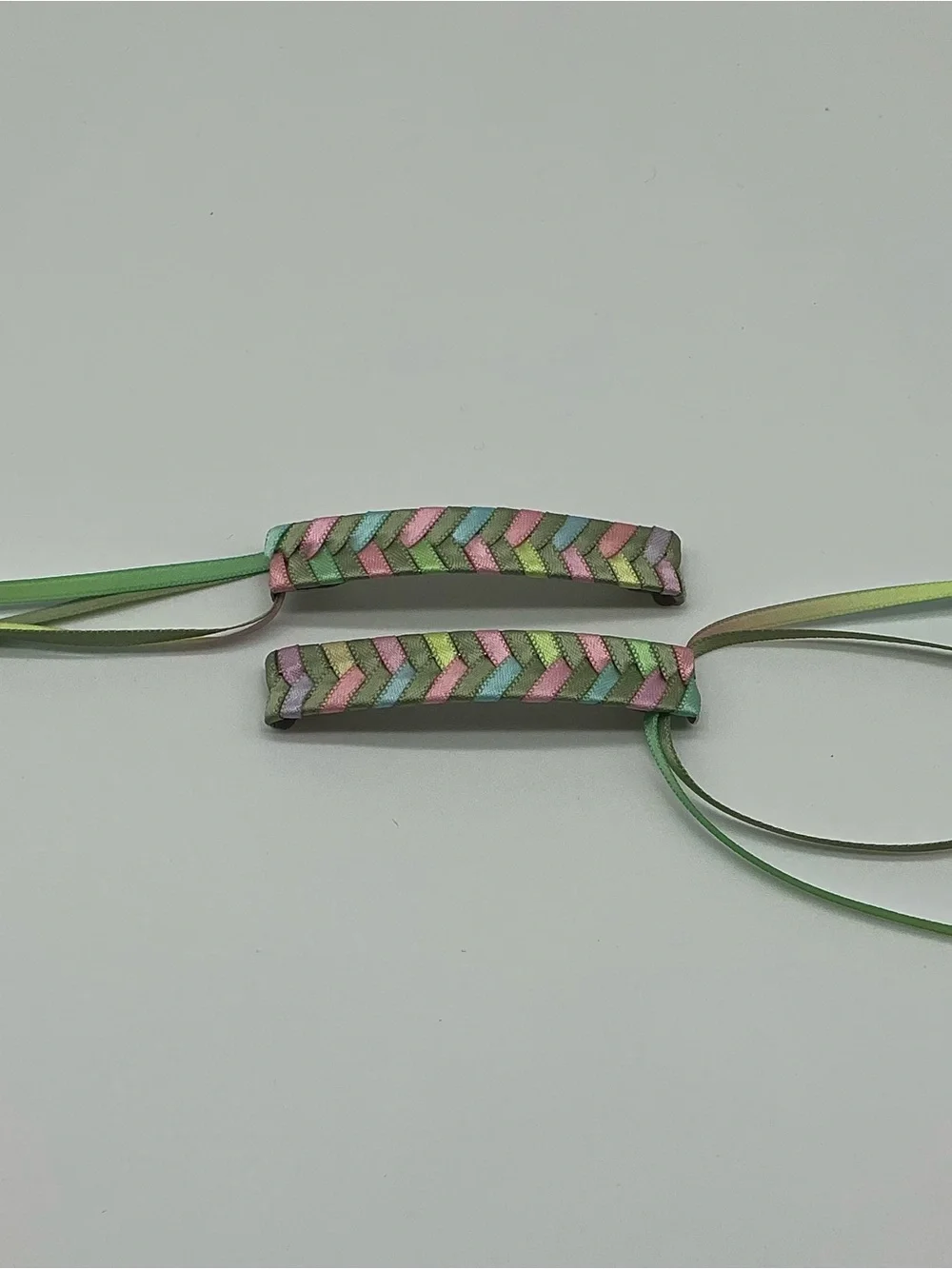 Pastel Green and Pastel Rainbow 80s Barrettes & 12 Jelly Bracelets